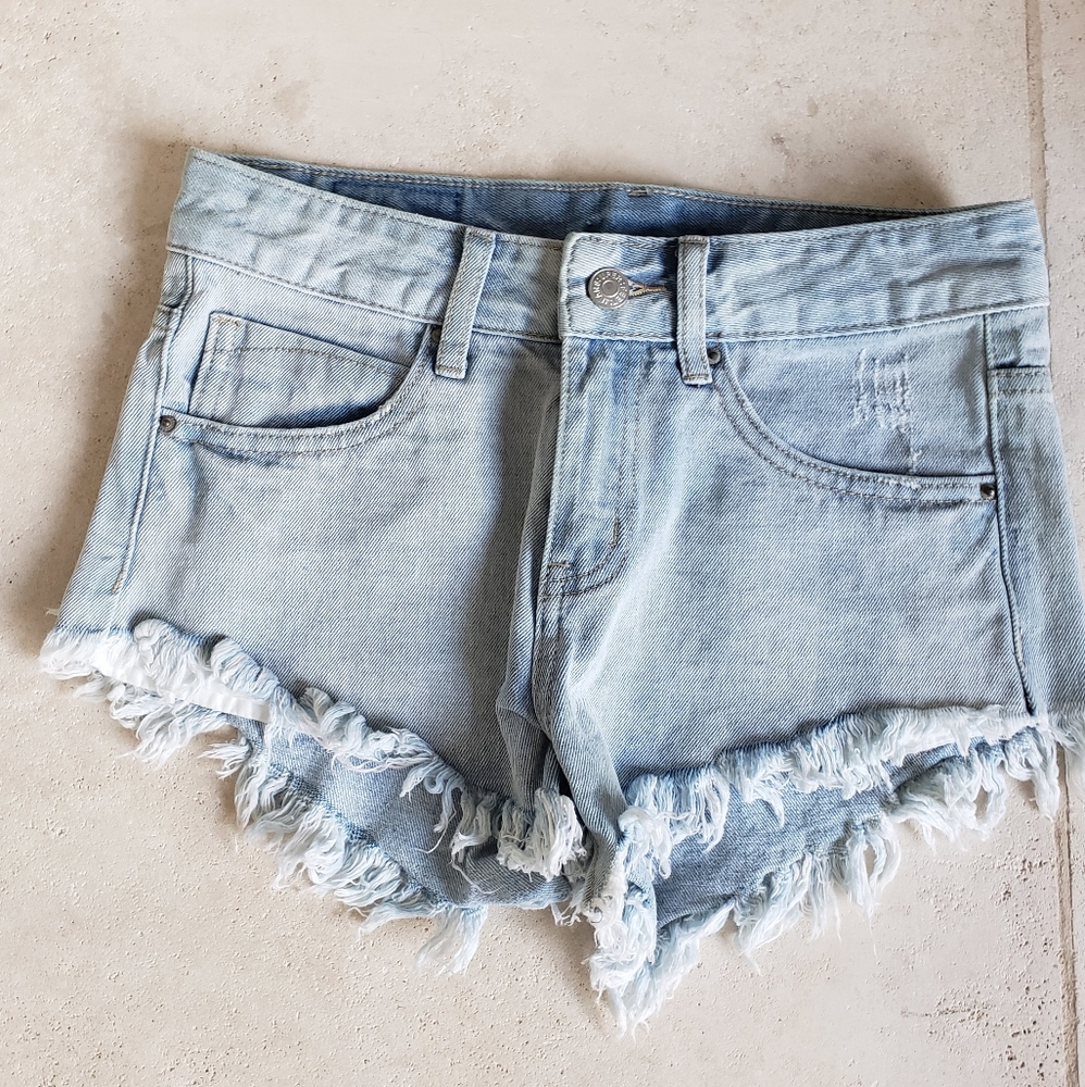 Cropped Denim Shorts